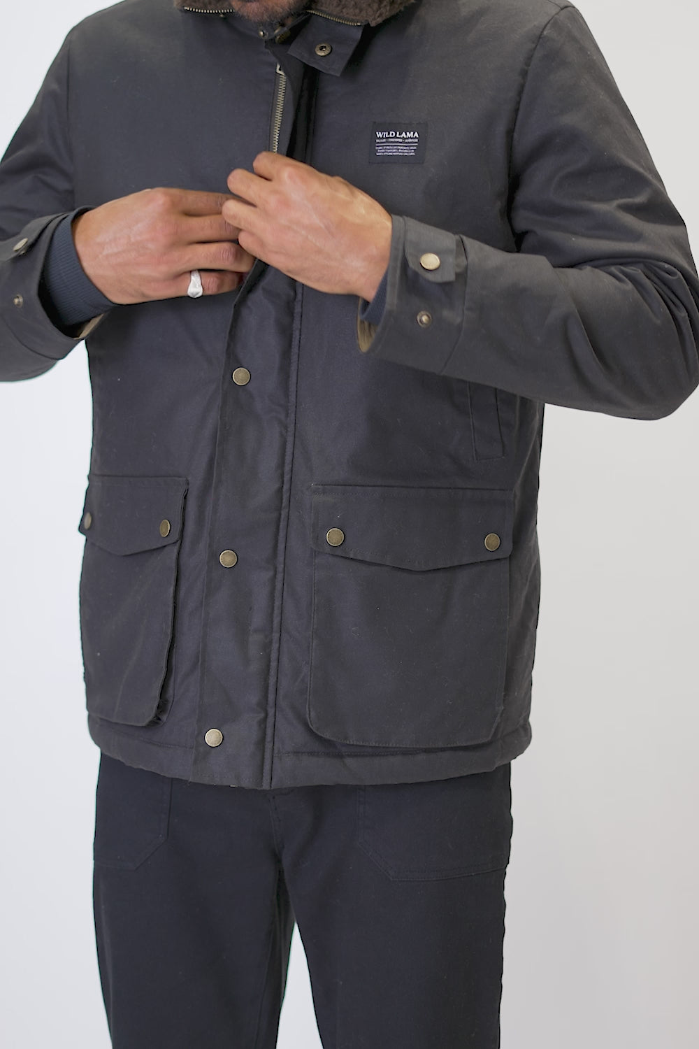 Chaqueta Cava Wax Orgánica Café Hombre