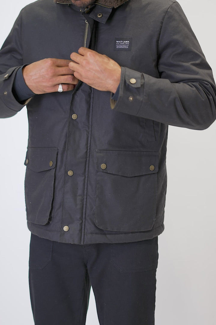Chaqueta Cava Wax Orgánica Café Hombre
