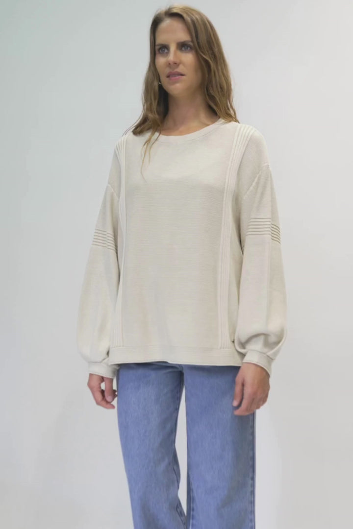 Sweater Viga Orgánico Beige Mujer