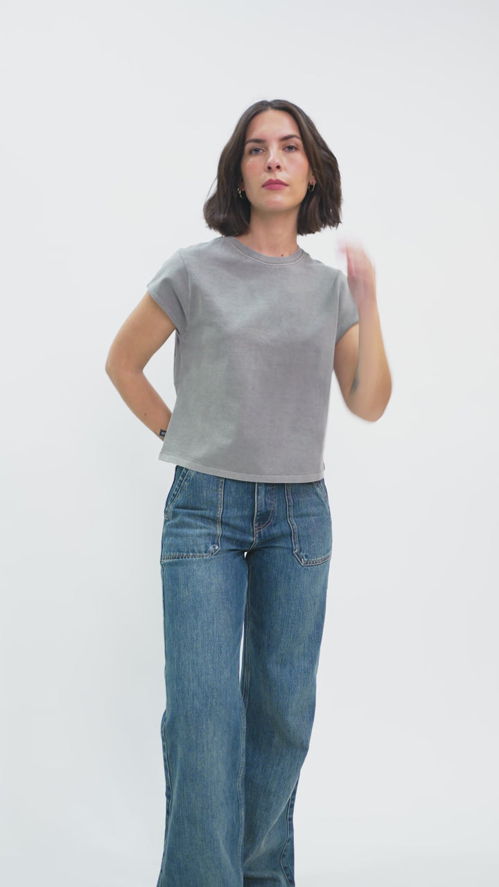 Polera Sari Organica Gris Mujer
