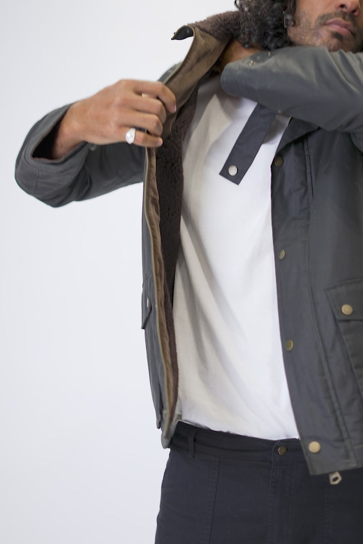 Chaqueta Cava Wax Orgánica Verde Hombre