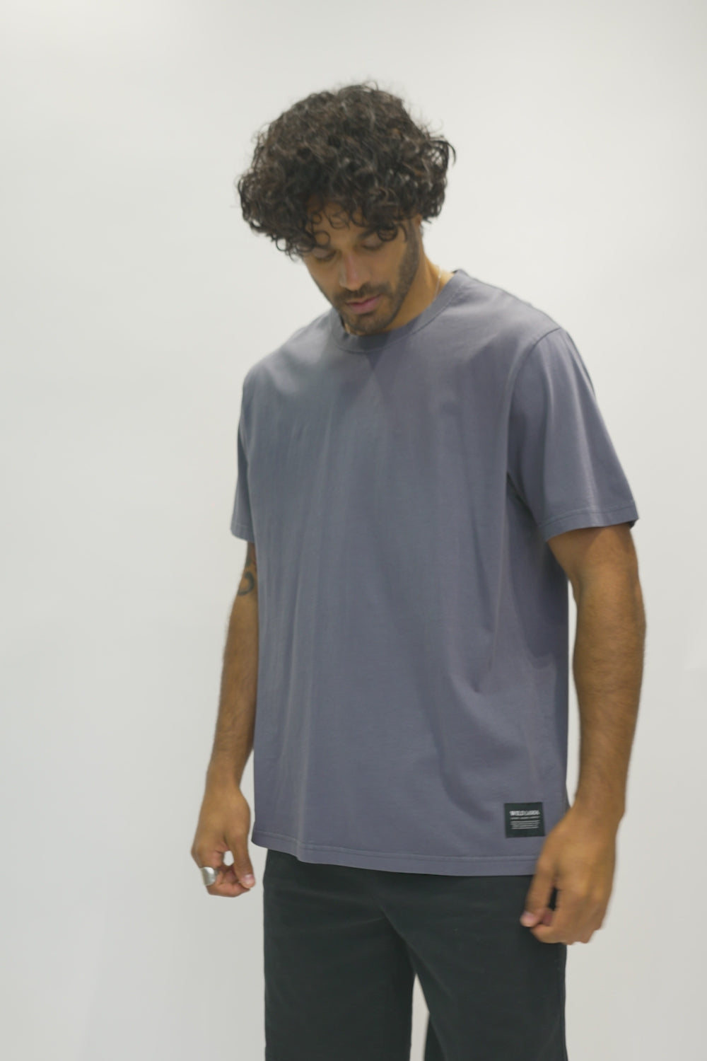 Polera Bat Orgánica Azul Hombre