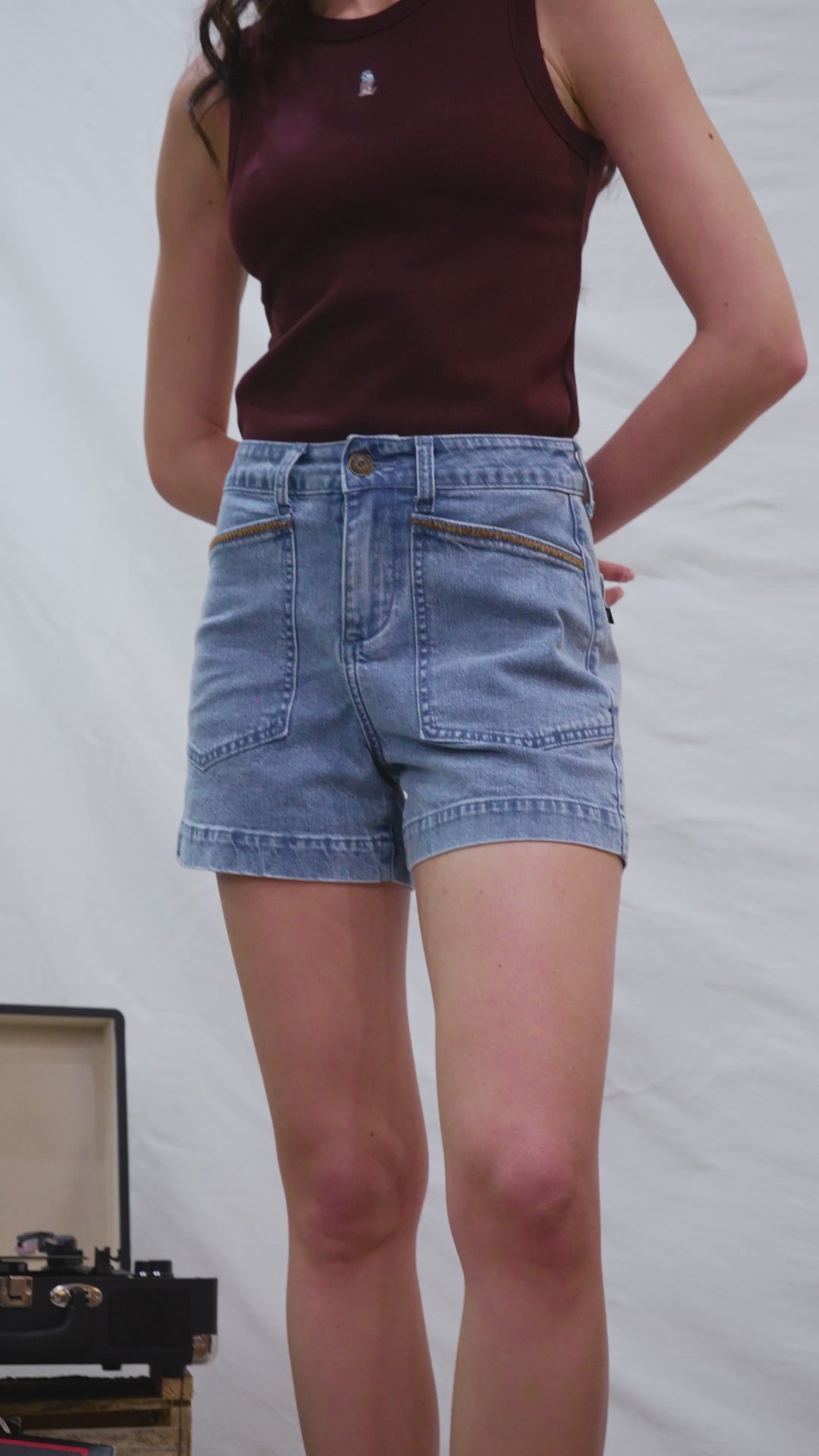 Short Nix Orgánico Denim Azul Mujer