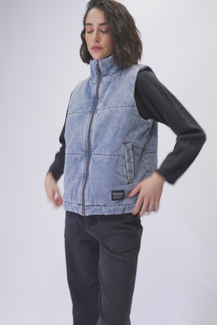 Parka Silveria Sin Mangas Orgánica Denim Mujer