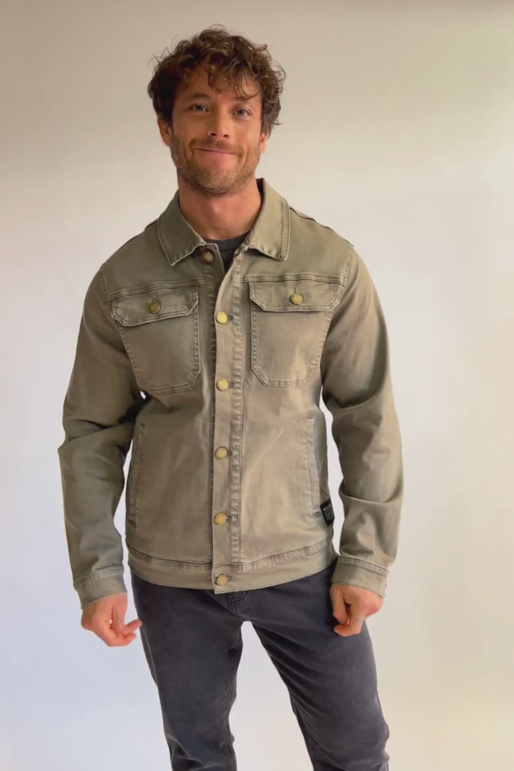 Chaqueta Serrano Orgánico Gris Verdoso Hombre