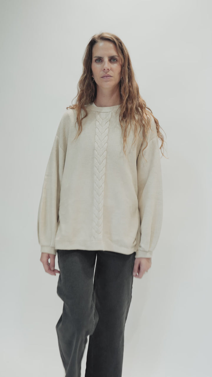 sweaeter noir beige video