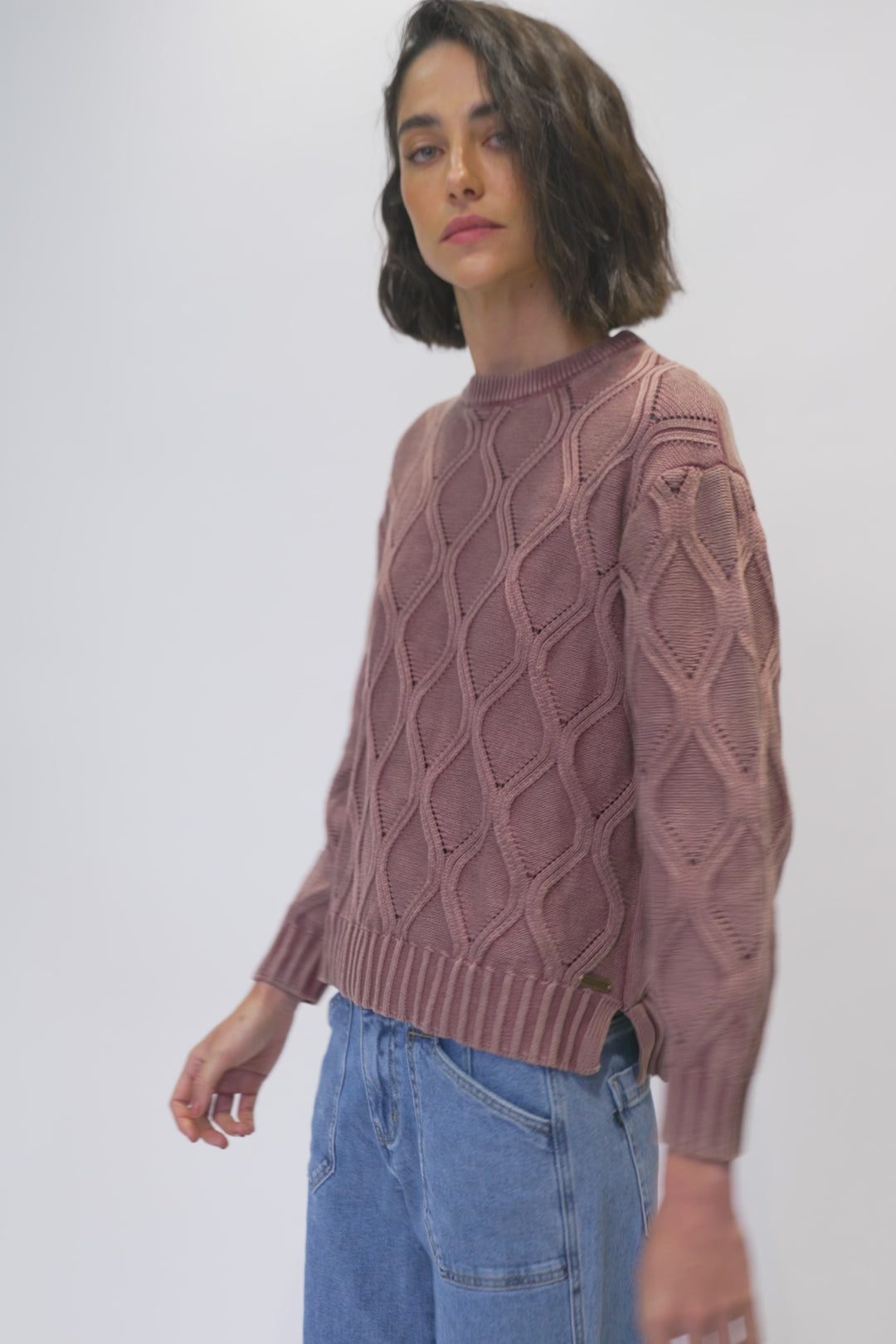 Sweater Trino Orgánico Rosado Mujer