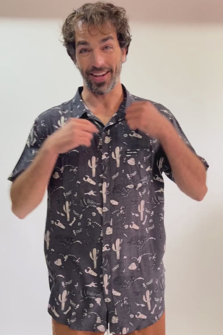Guayabera Mero Viscosa Negro Hombre