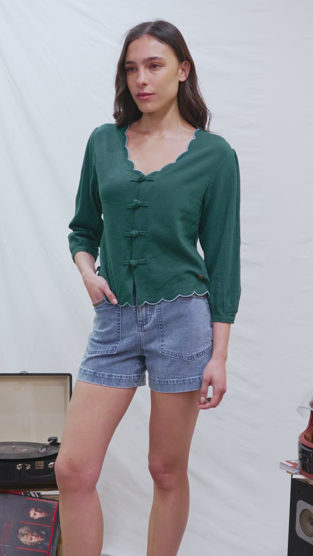 Blusa Iria Orgánica Petróleo Mujer