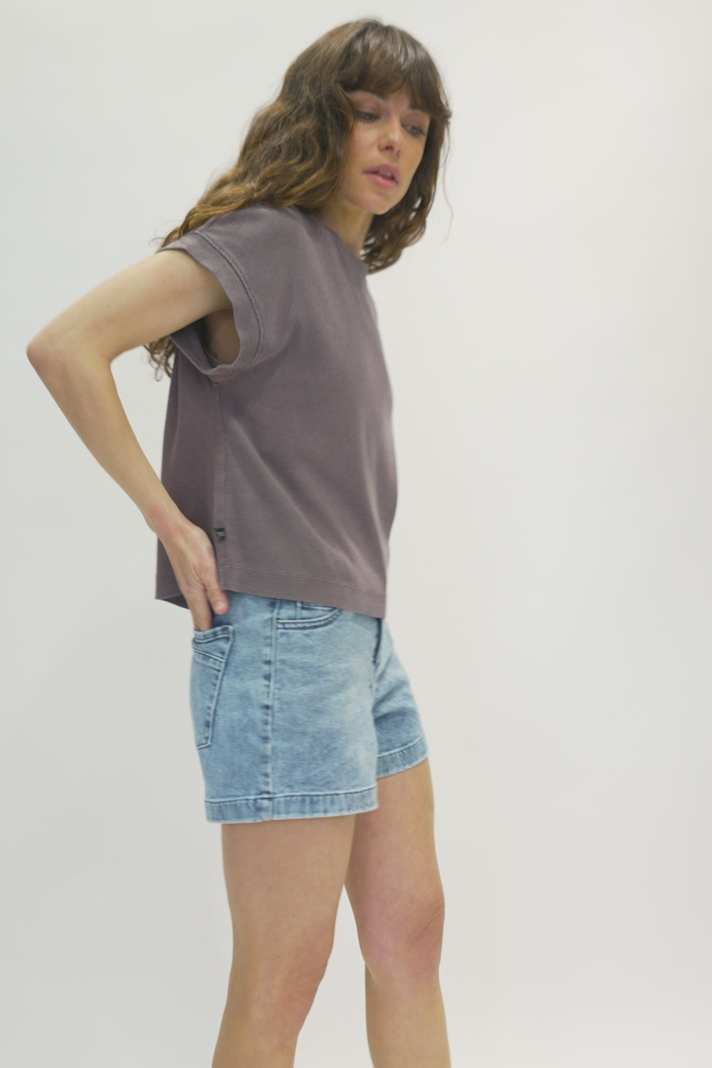 Polera Elis Orgánica Morada Mujer