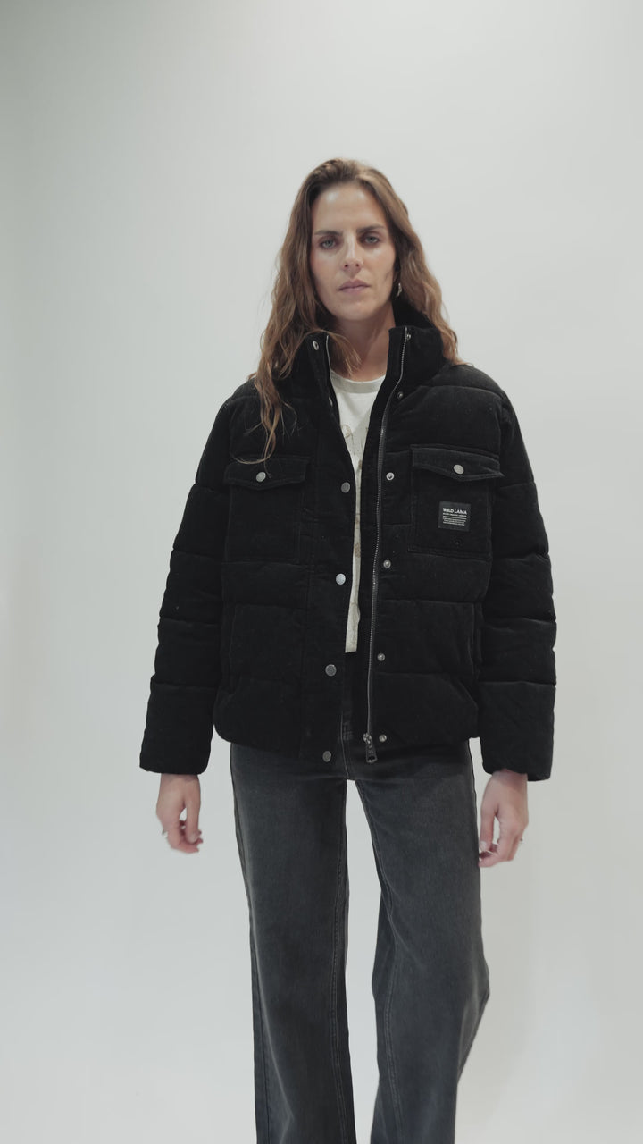 Video Parka Chic Puffa Organica Negro Mujer