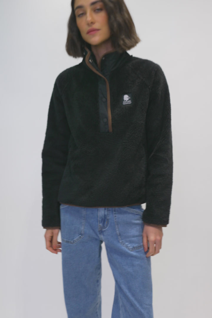 Polar Luvia Reciclado Negro Mujer