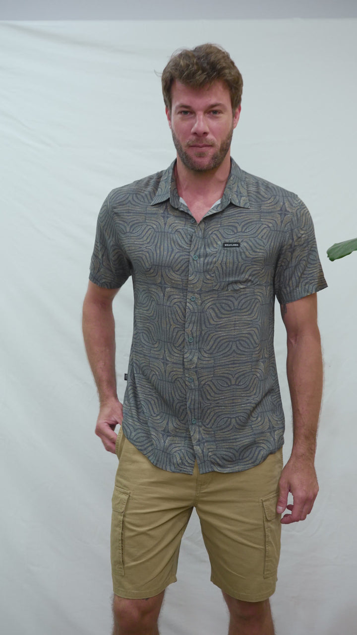 Camisa Mero Ondas Verde Hombre