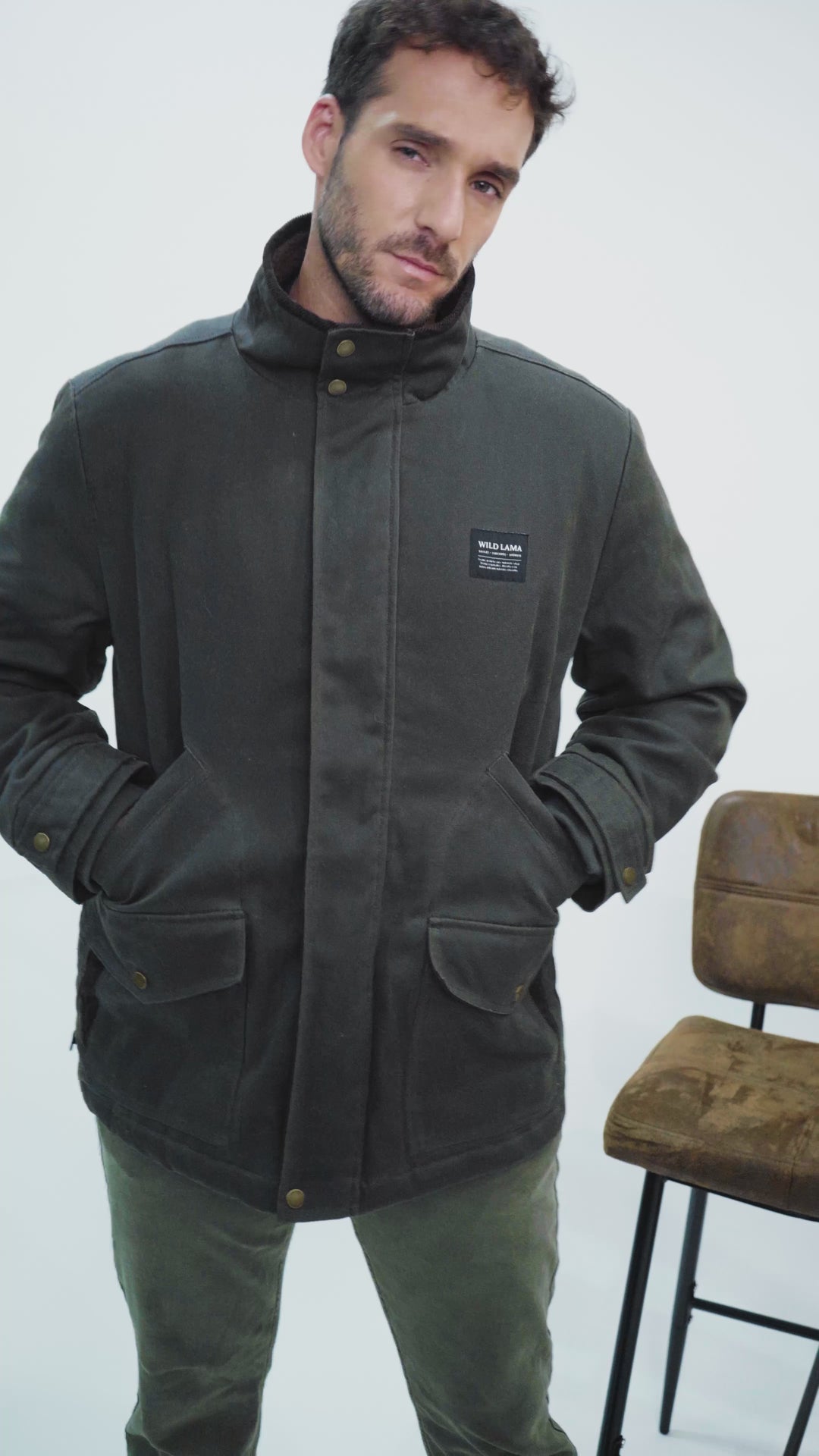 Chaqueta Tova Wax Orgánica Verde Hombre