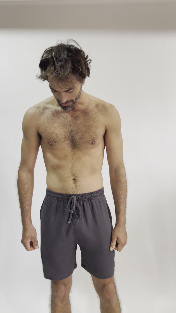 Short Dumay Con Lino Gris Hombre