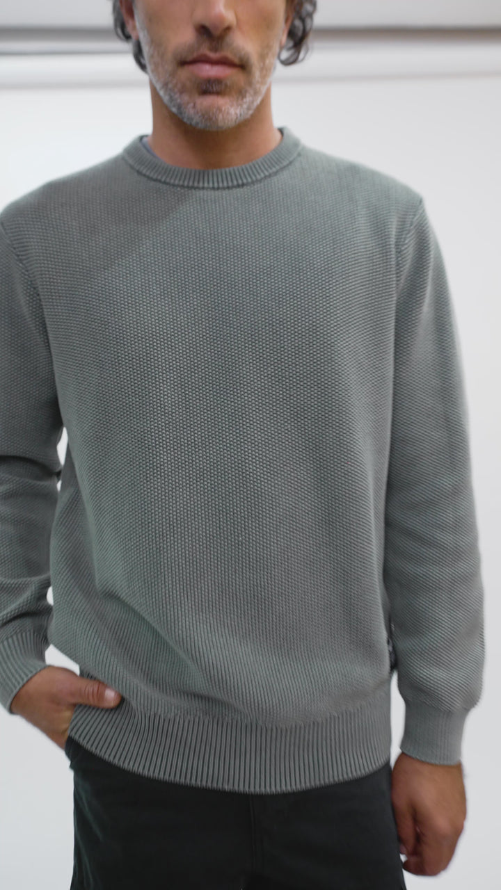 Sweater Toru Orgánico Petróleo Hombre