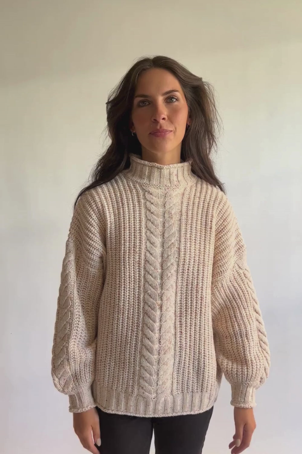 Sweater Treguaco Orgánico Beige Mujer