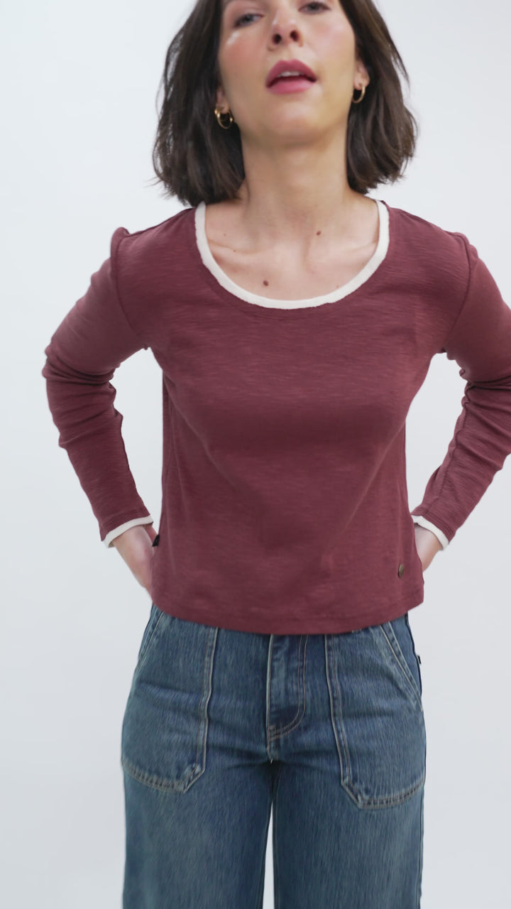 Polera Muri Orgánica Burdeo Mujer