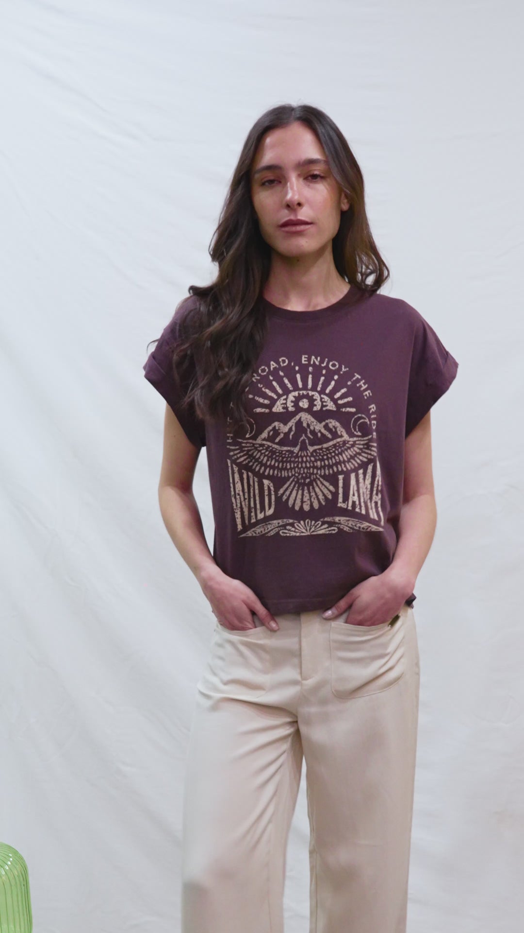 Polera Nirva Orgánica Burdeo Mujer