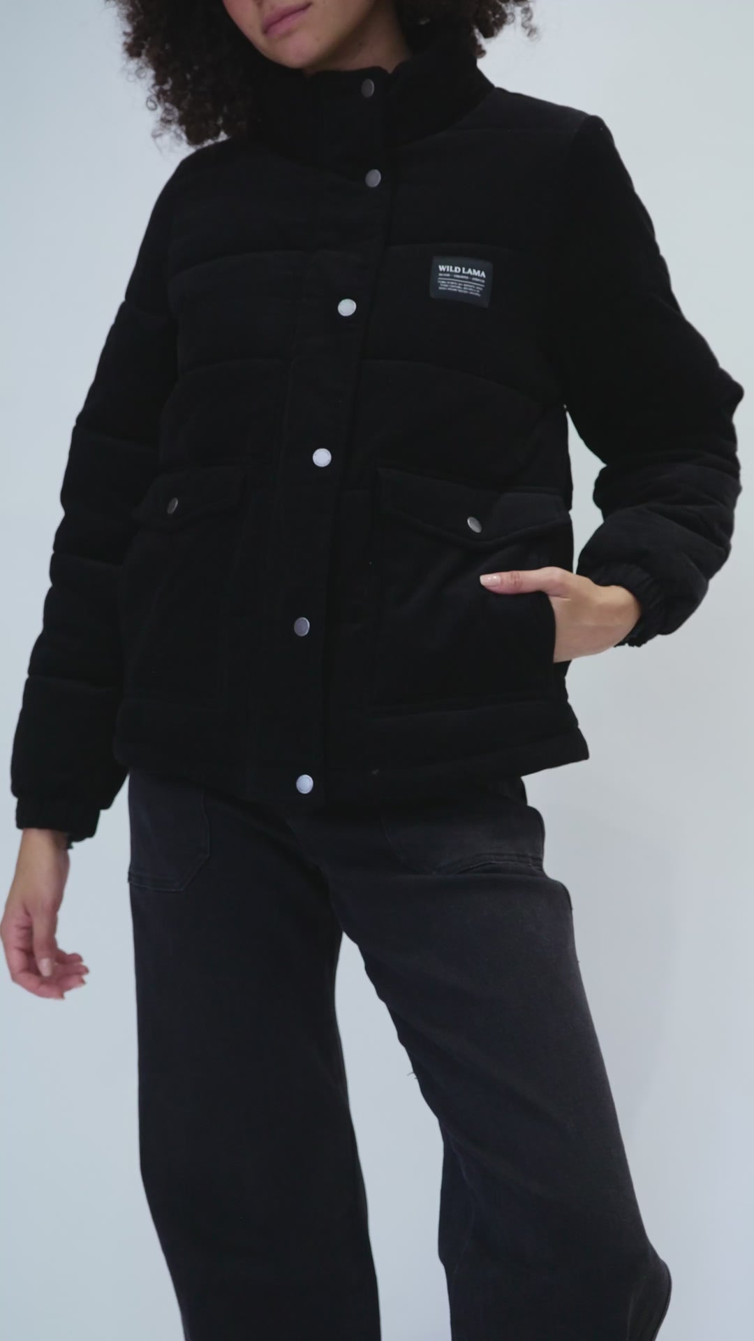 Parka Chic Puffa Orgánica Negra Mujer