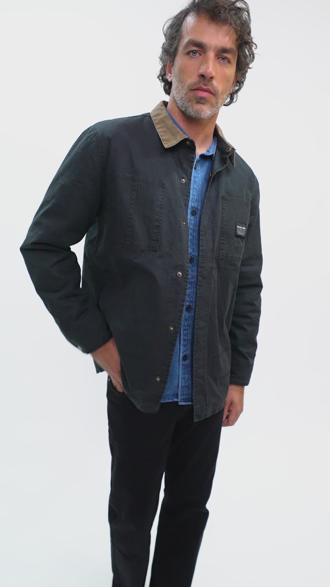 Chaqueta Roble Ripstop Orgánica Negra Hombre