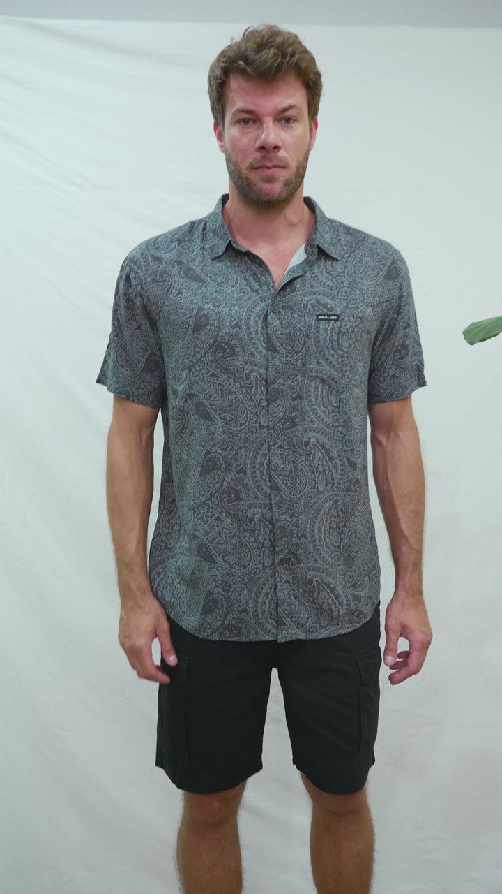 Camisa Mero Paisley Gris Hombre