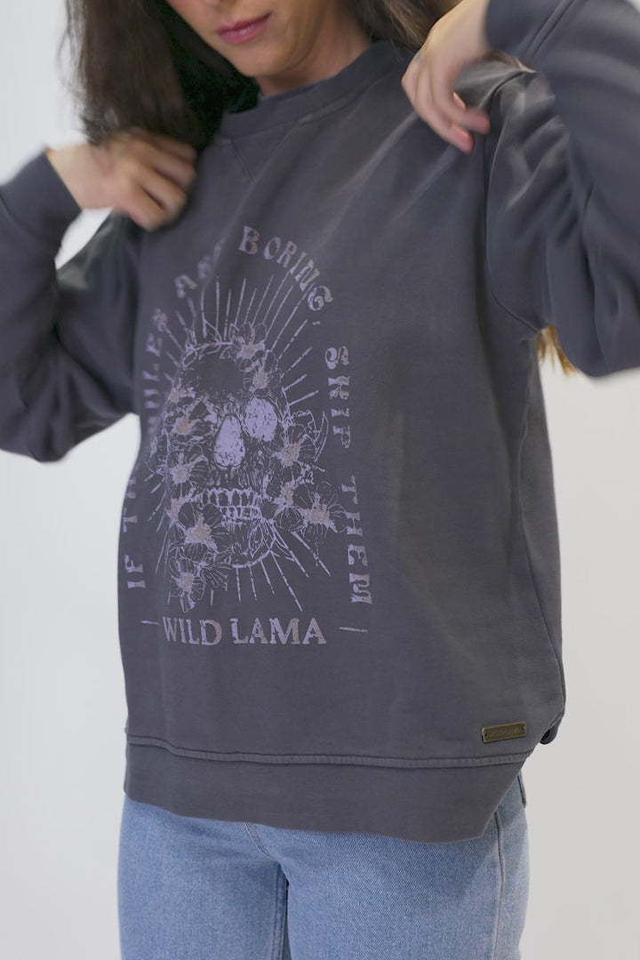 Polerón Samsa Orgánico Gris Oscuro Mujer