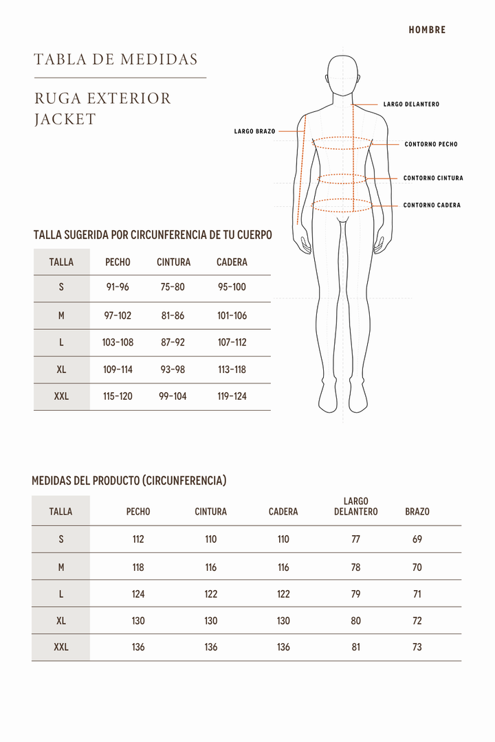 Parka Ruga 3 en 1 Reciclada Café Hombre