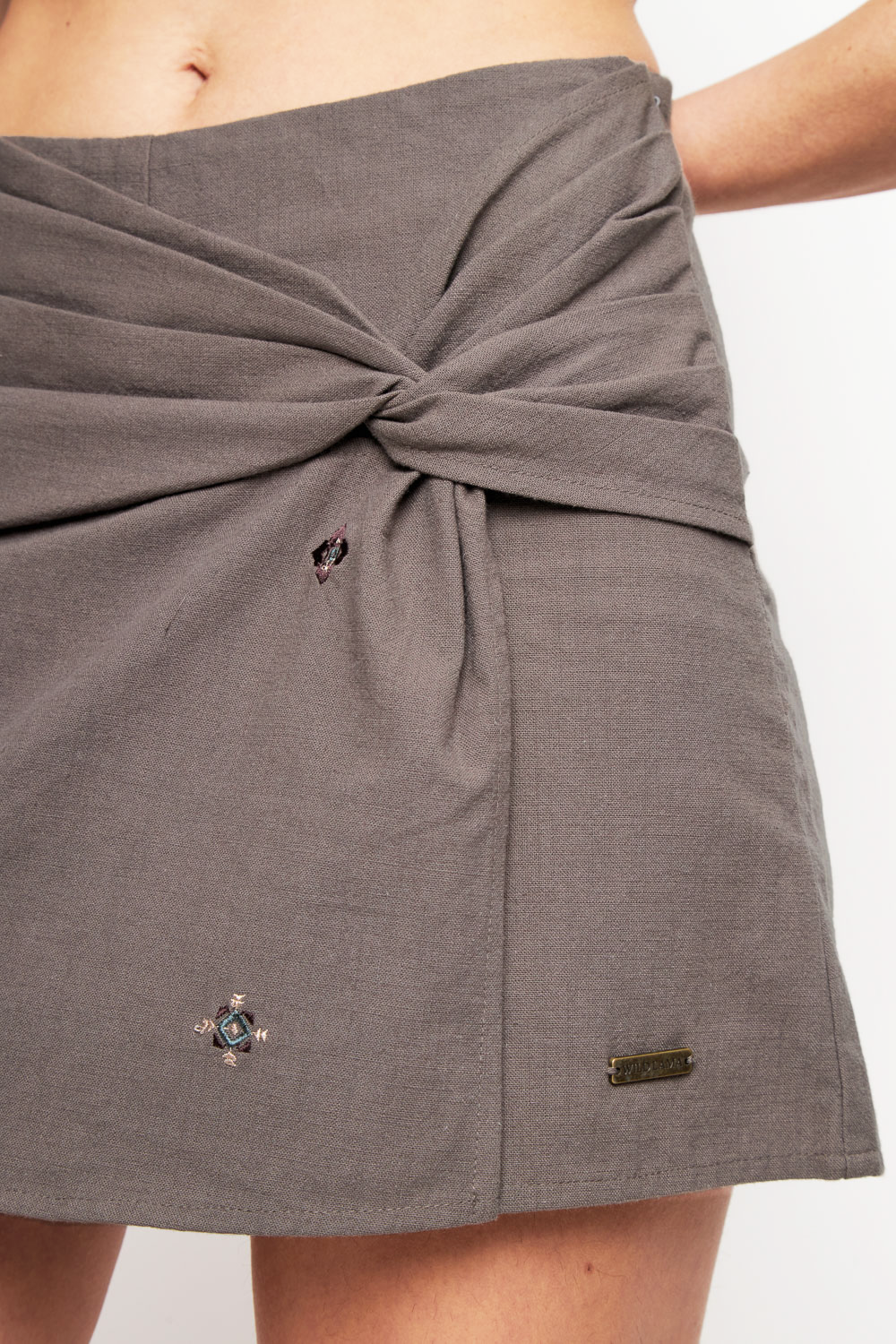 Falda Short Rizo Orgánico Café Mujer