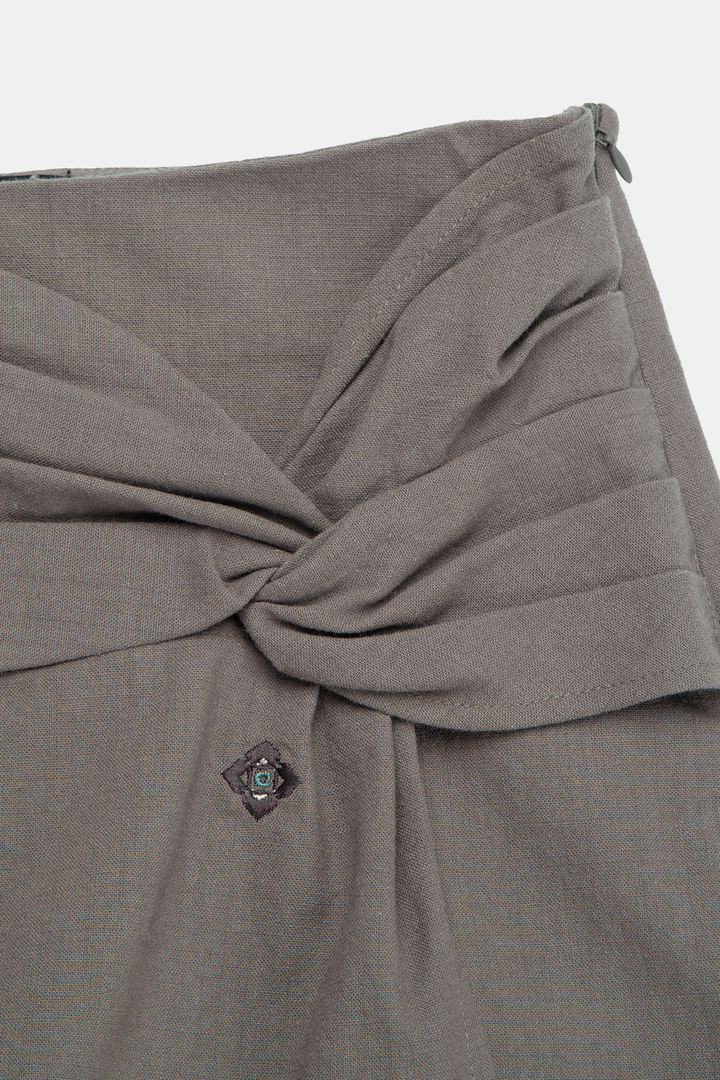Falda Short Rizo Orgánico Café Mujer