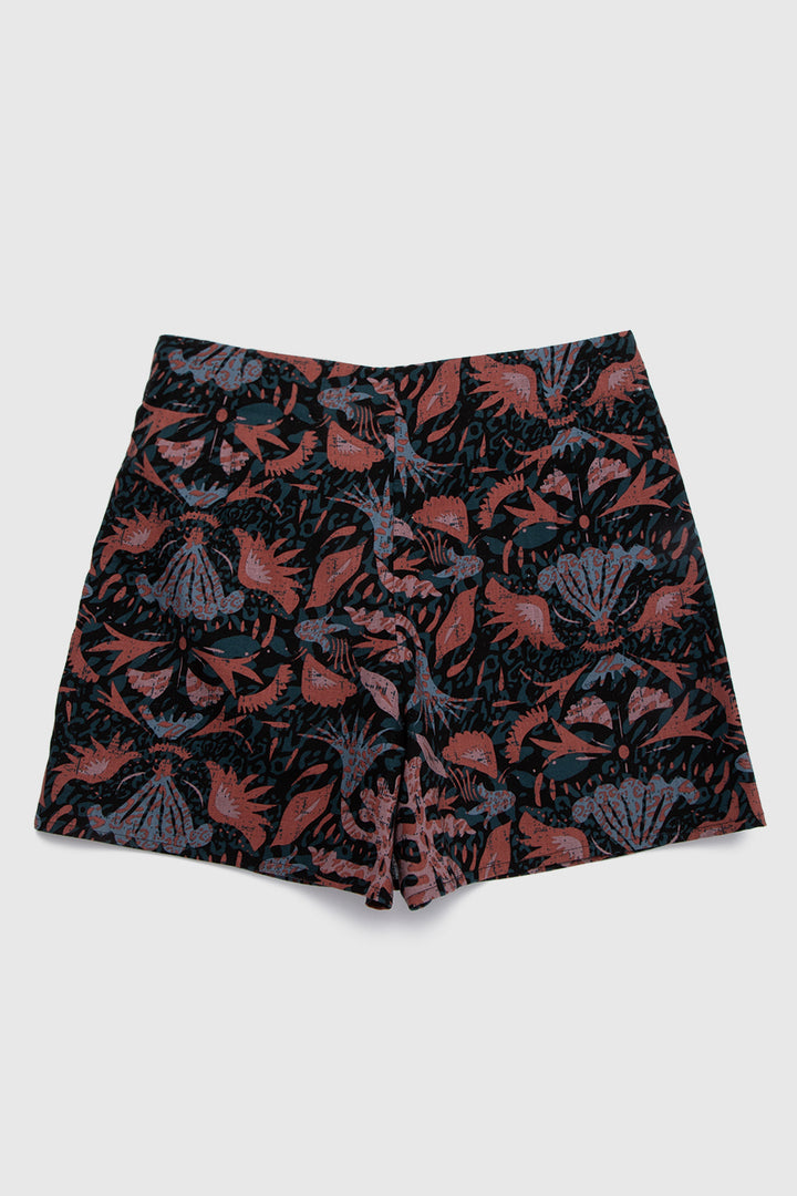 Falda Short Rizo Orgánico Print Boho Mujer