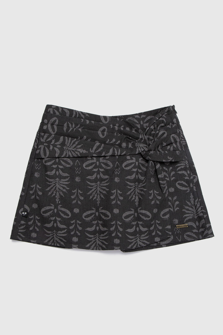 Falda Short Rizo Orgánico Print Gris Mujer