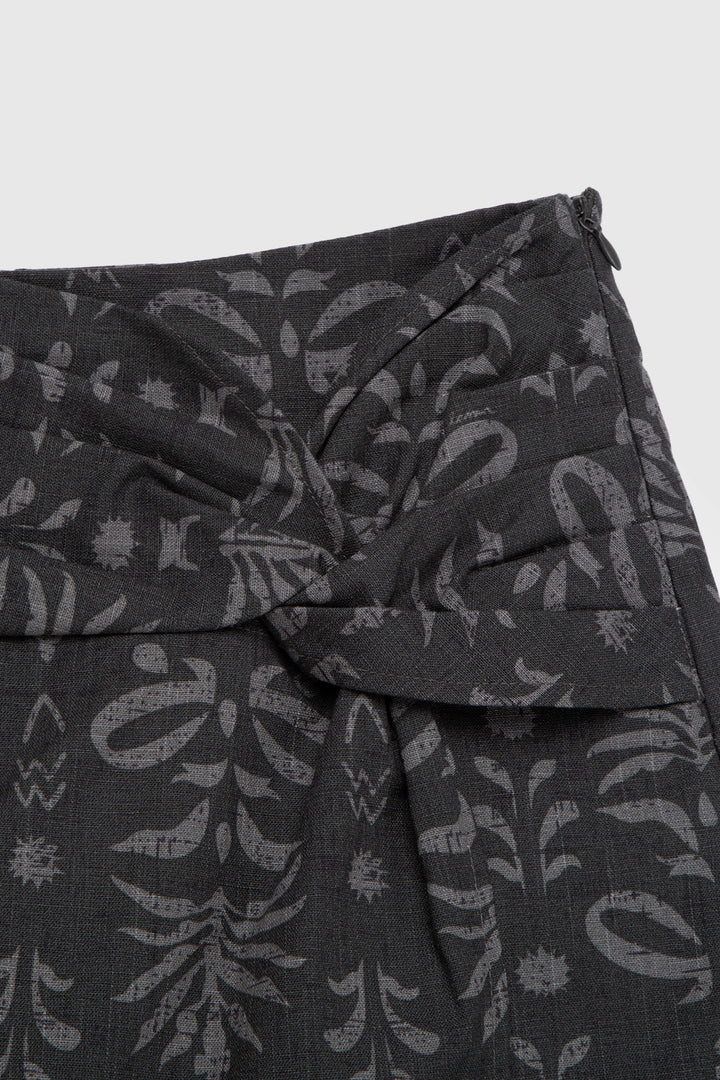 Falda Short Rizo Orgánico Print Gris Mujer
