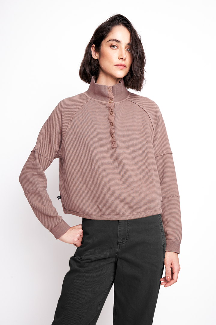 Polerón Raiza Orgánico Café Mujer