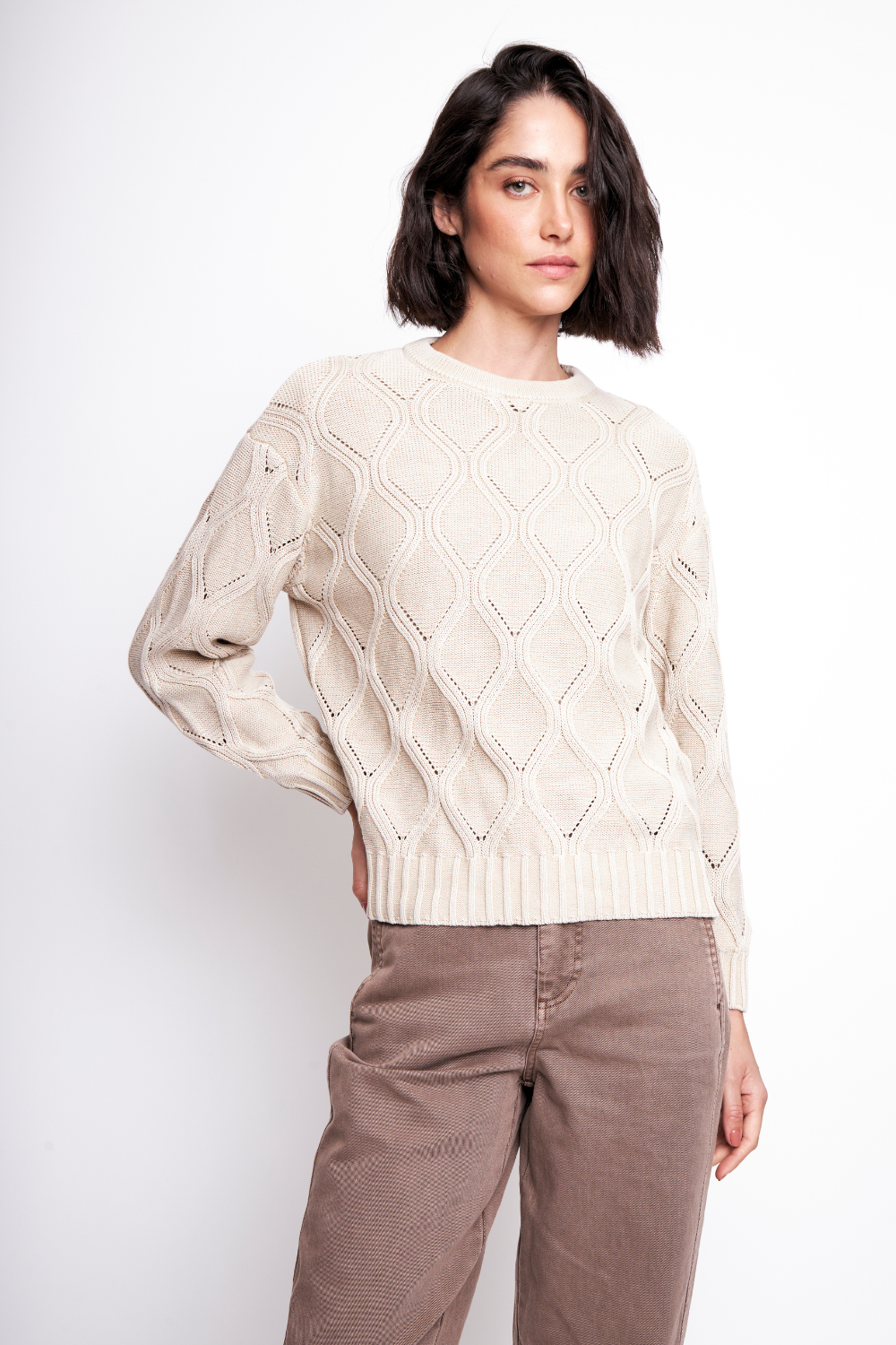 Sweater Trino Orgánico Beige Mujer