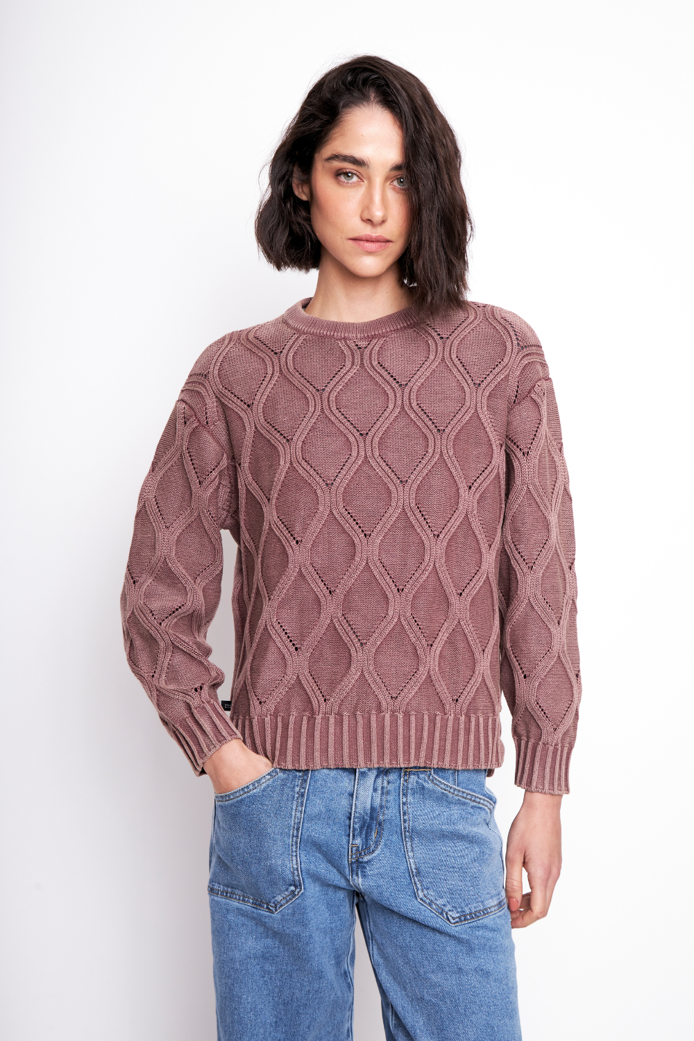 Sweater Trino Orgánico Rosado Mujer