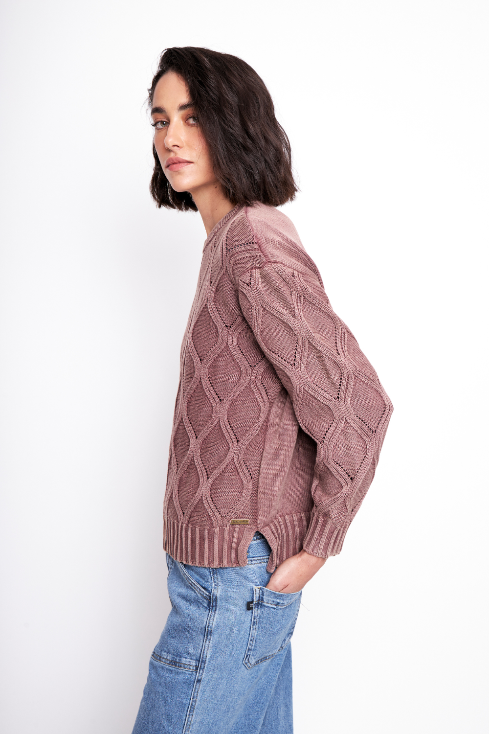 Sweater Trino Orgánico Rosado Mujer