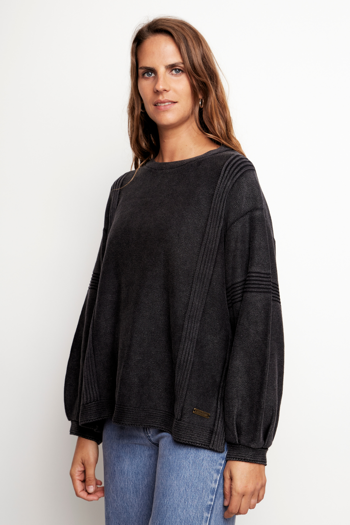 Sweater Viga Orgánico Negro Mujer