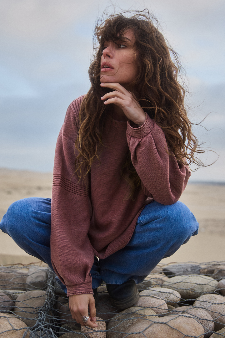 Sweater Viga Orgánico Rosado Mujer