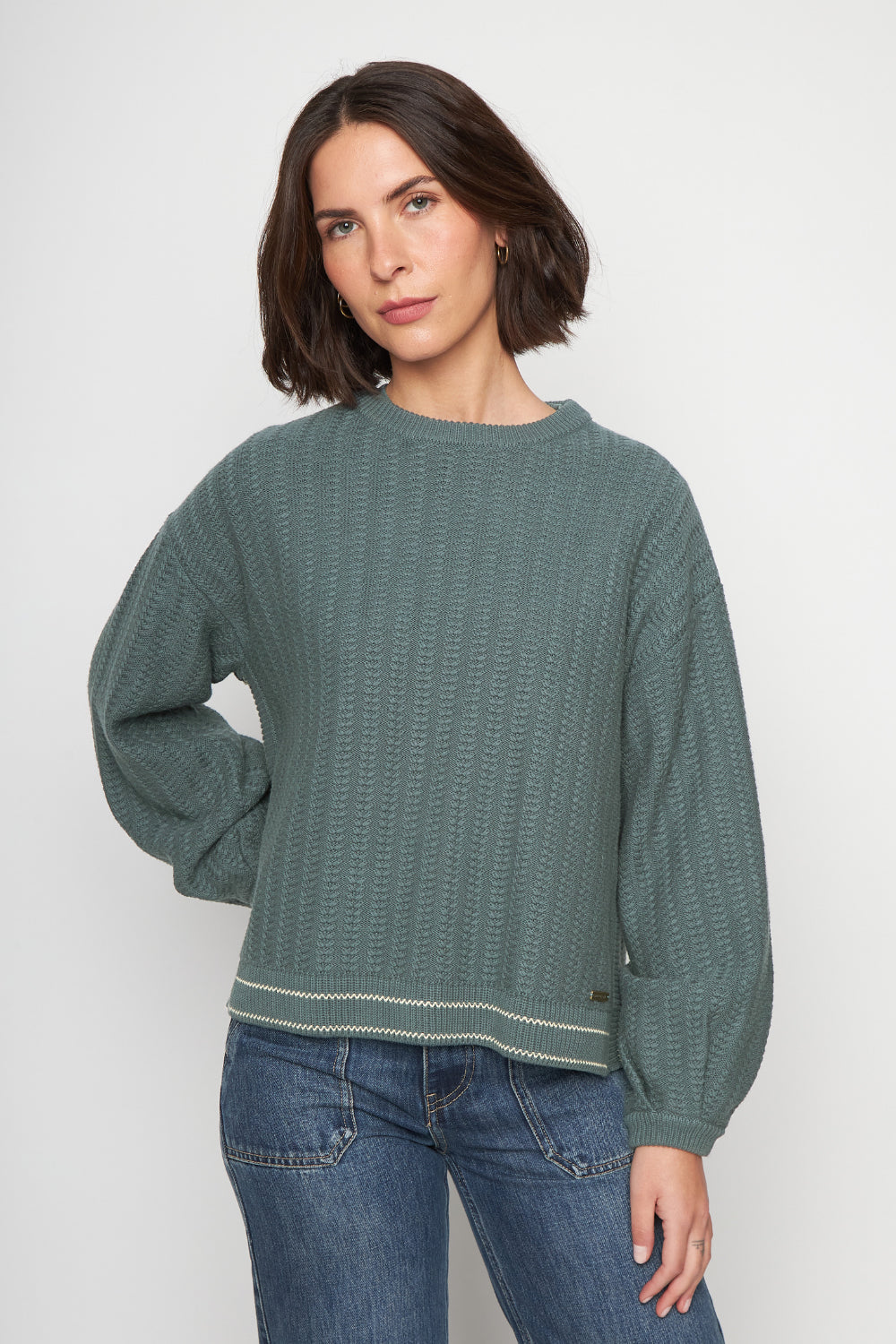 Sweater Noa Orgánico Petróleo Mujer