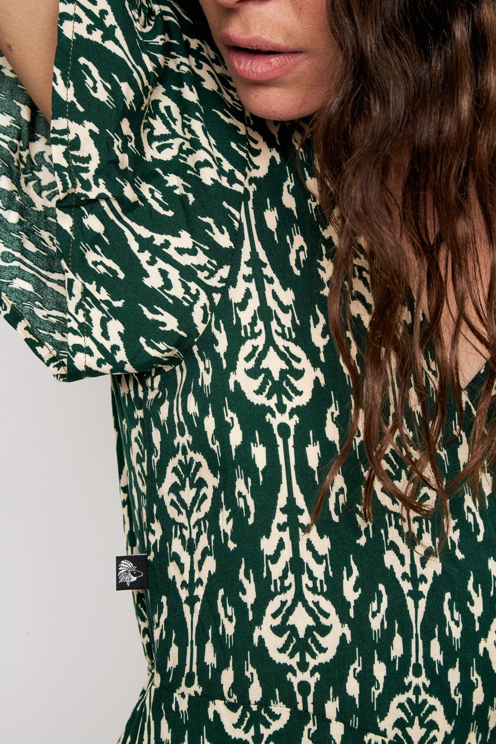 Vestido Largo Ecuador Print Petróleo Mujer