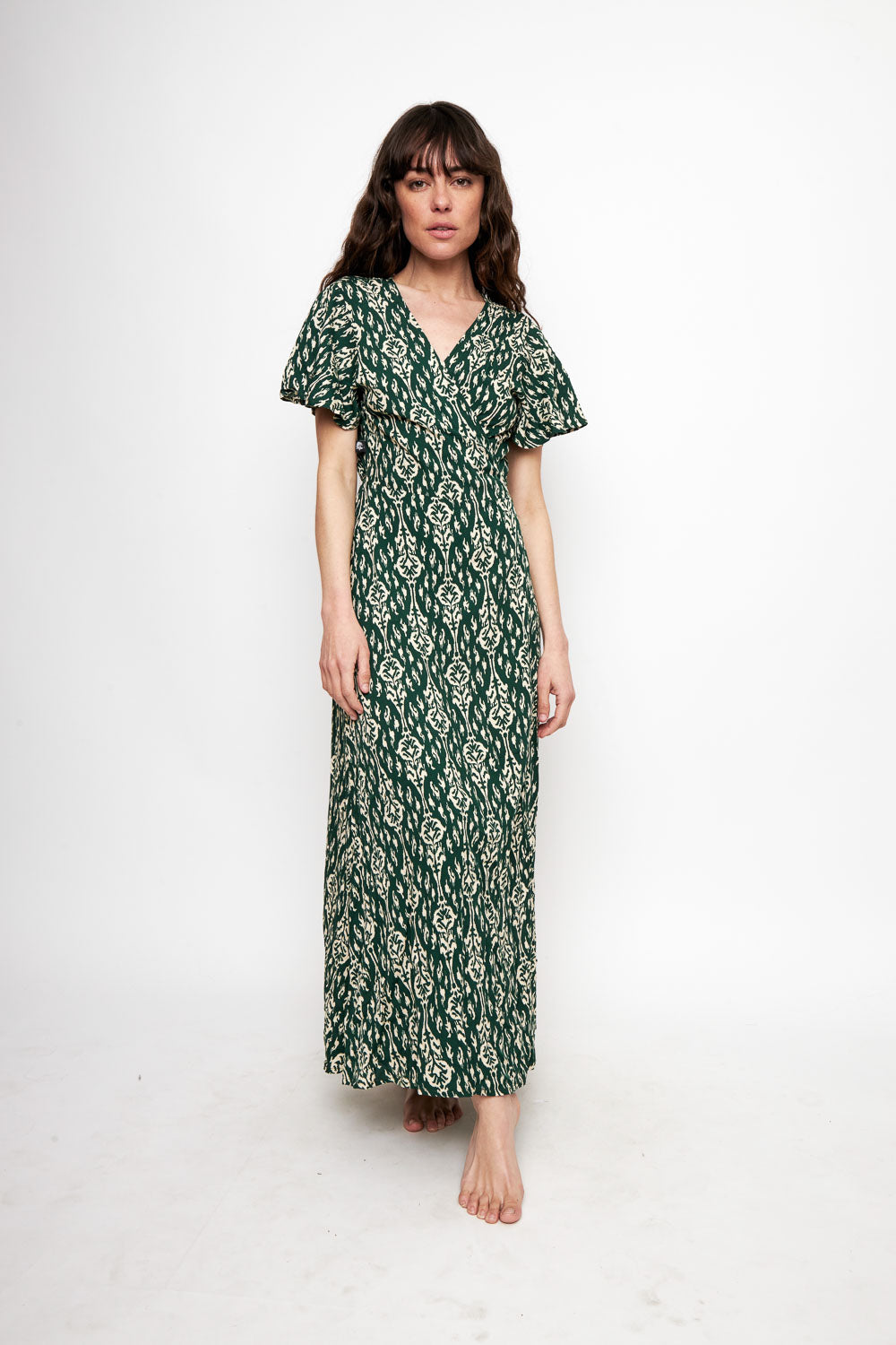 Vestido Largo Ecuador Print Petróleo Mujer