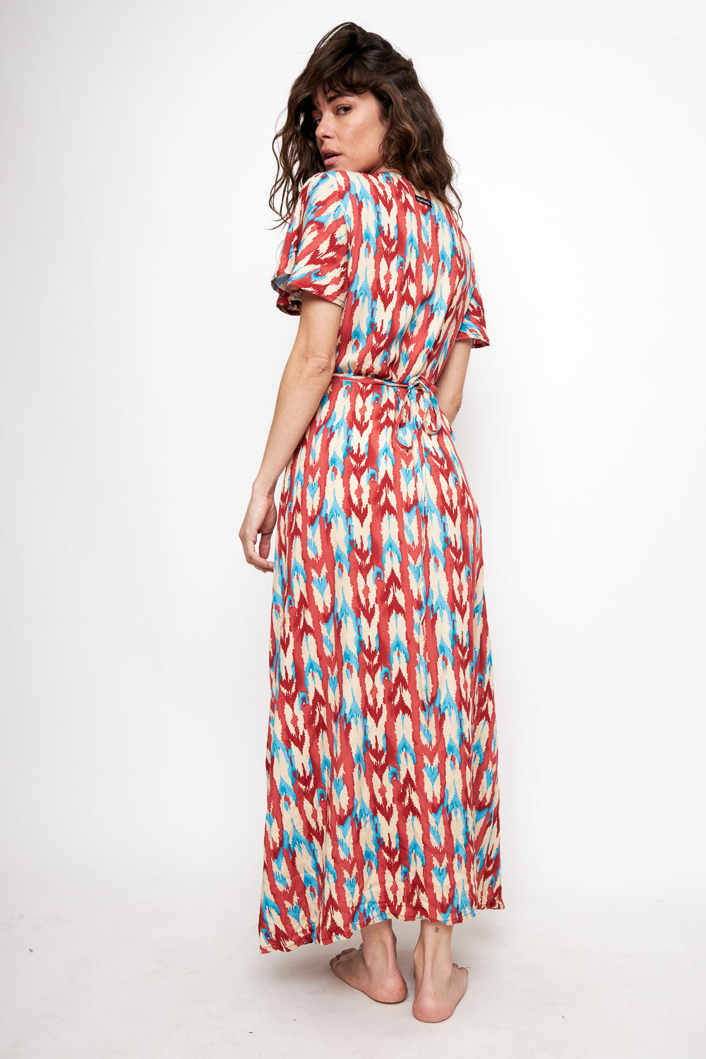 Vestido Largo Ecuador Rosado y Azul Mujer