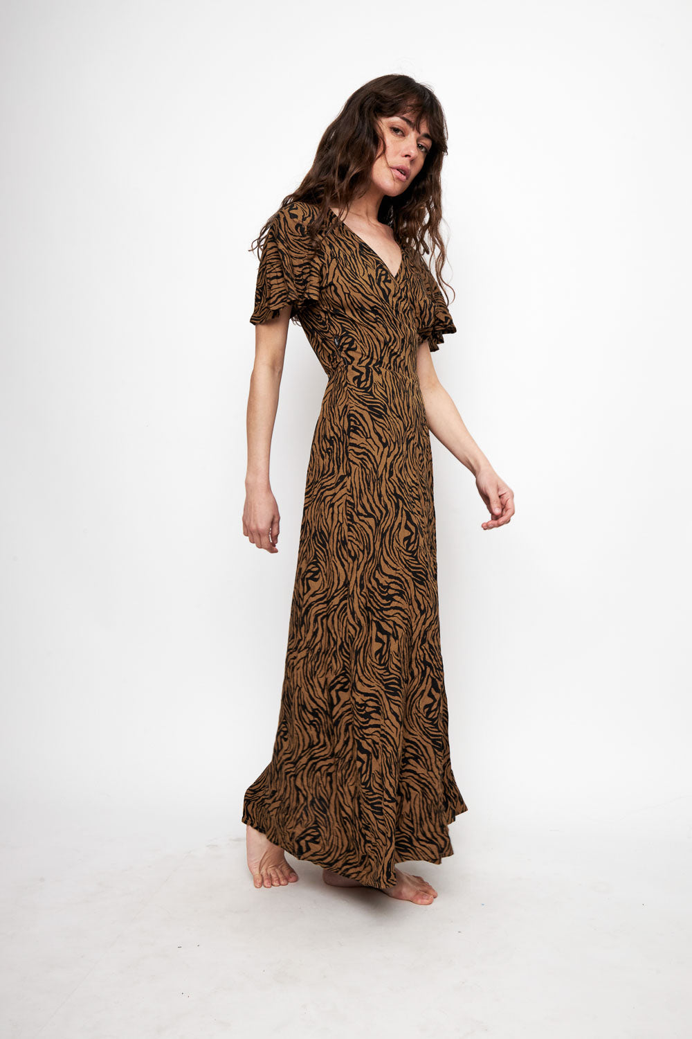 Vestido Largo Ecuador Zebra Café Mujer