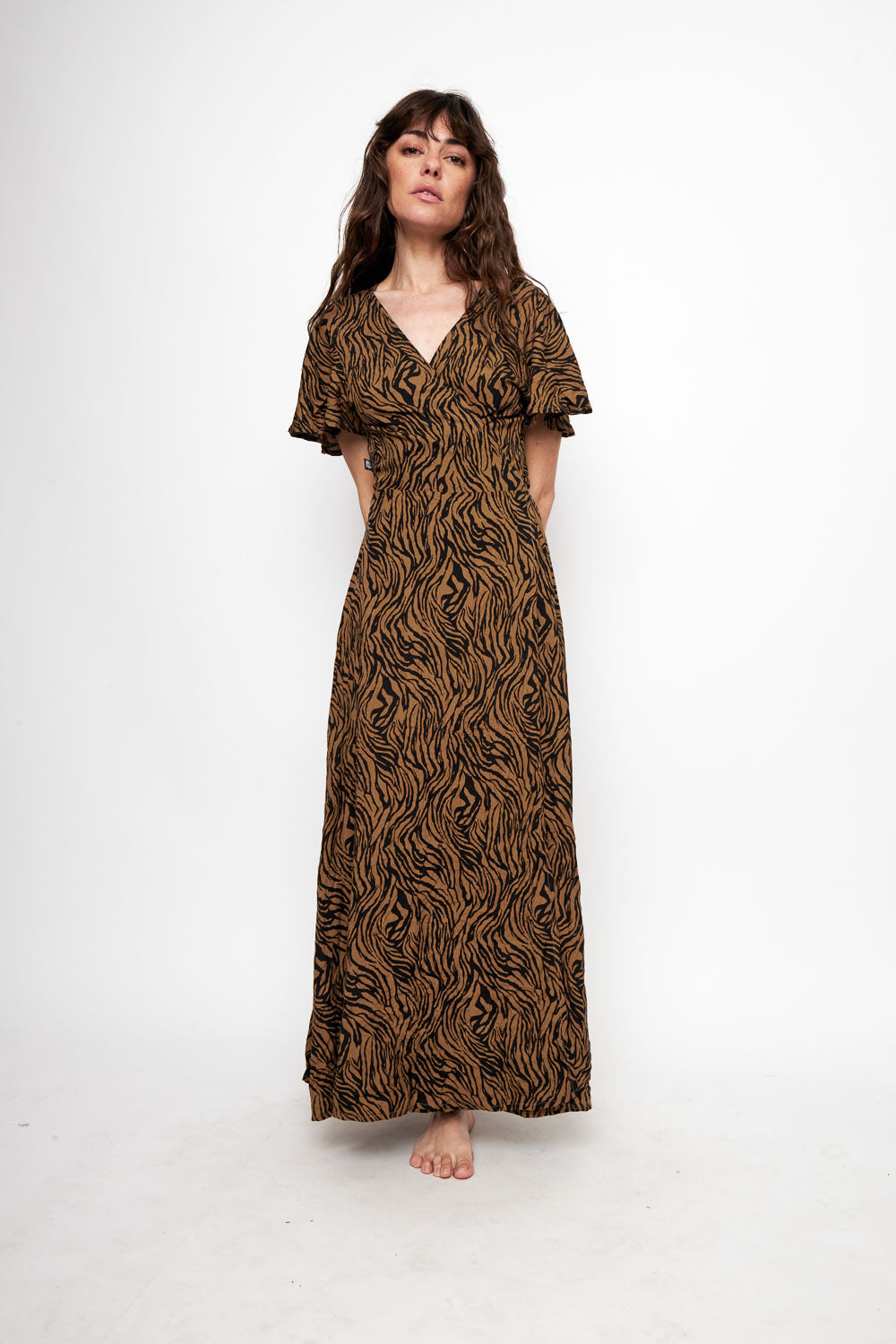 Vestido Largo Ecuador Zebra Café Mujer