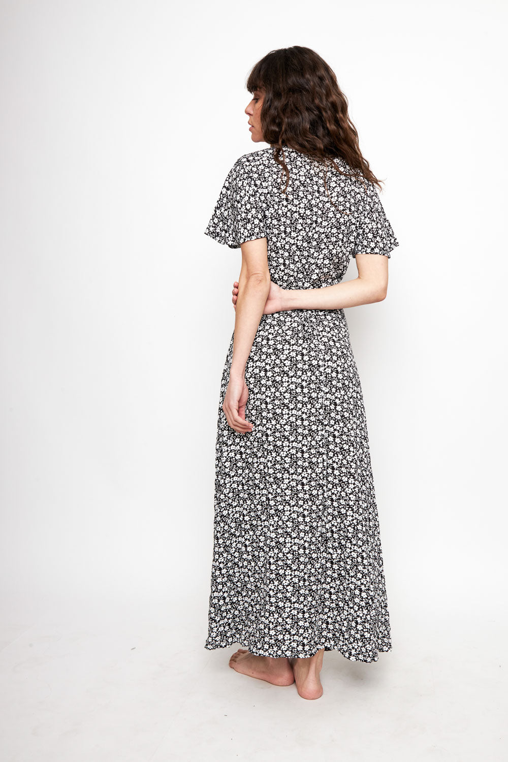 Vestido Largo Ecuador Flores Negro Mujer