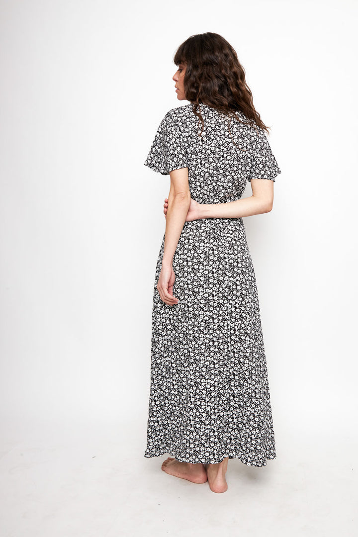 Vestido Largo Ecuador Flores Negro Mujer