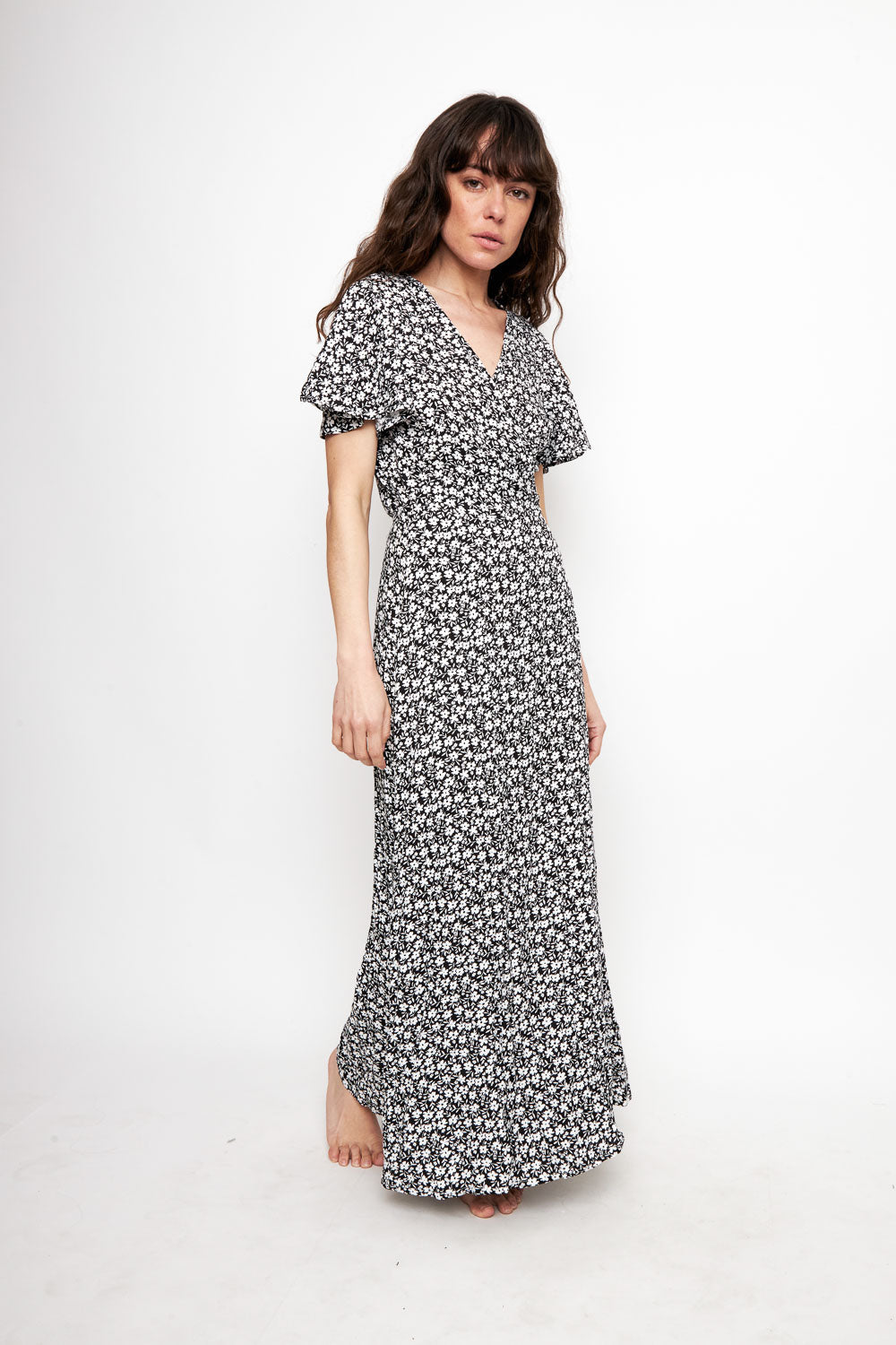 Vestido Largo Ecuador Flores Negro Mujer