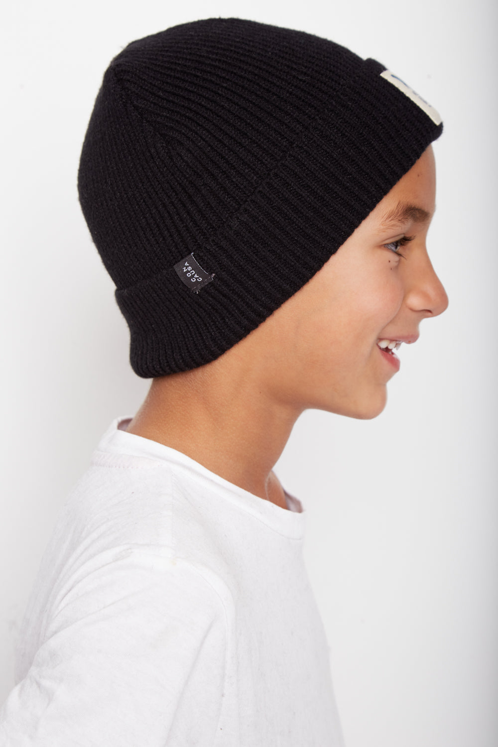 Gorro Neve Con Causa Reciclado Negro Kids | Wild Lama