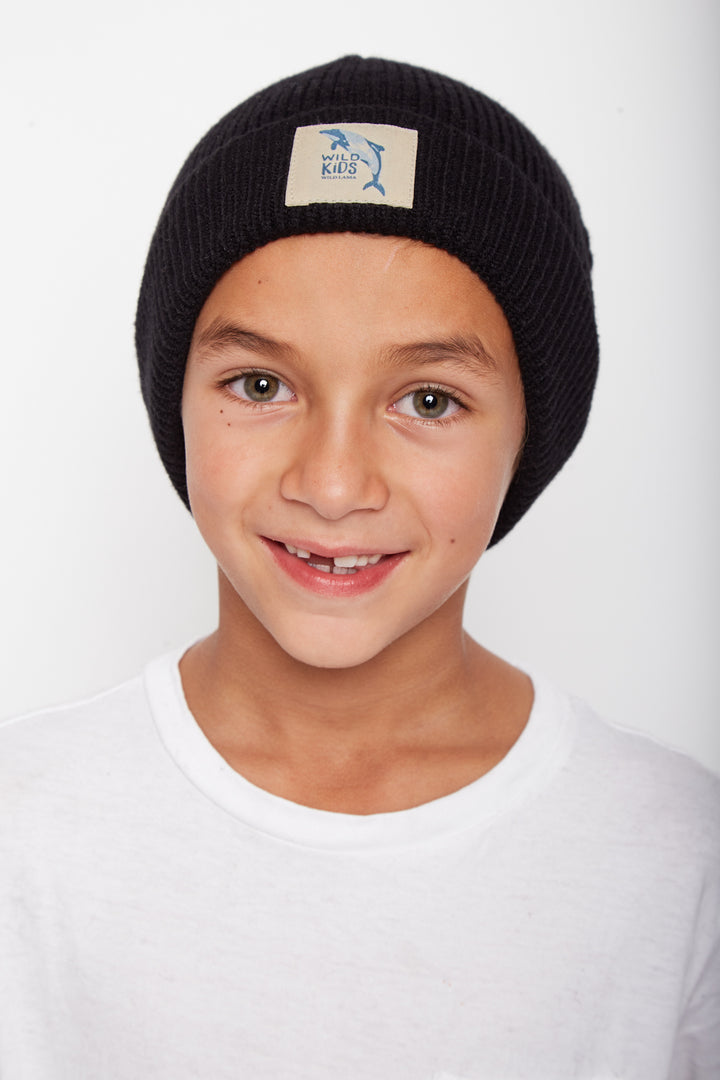 Gorro Neve Con Causa Reciclado Negro Kids | Wild Lama